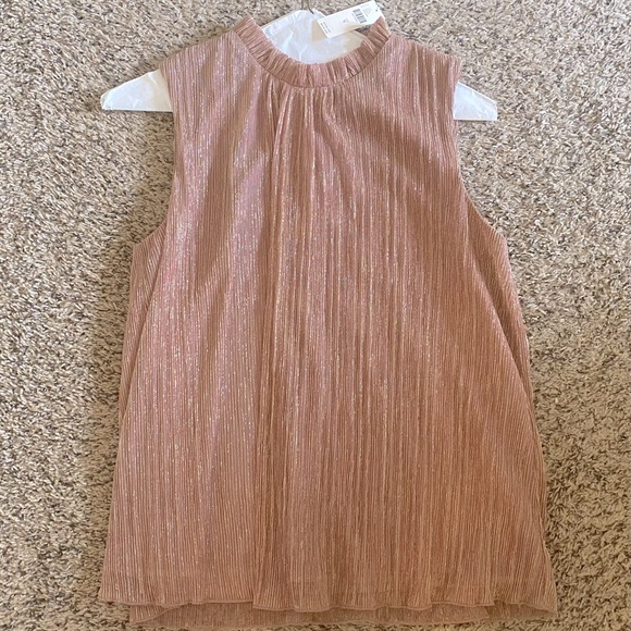Anthropologie Rose Gold Shimmer Sleeveless Top - Picture 1 of 3